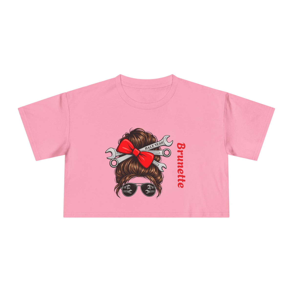 Messy Bun Crop T Shirt