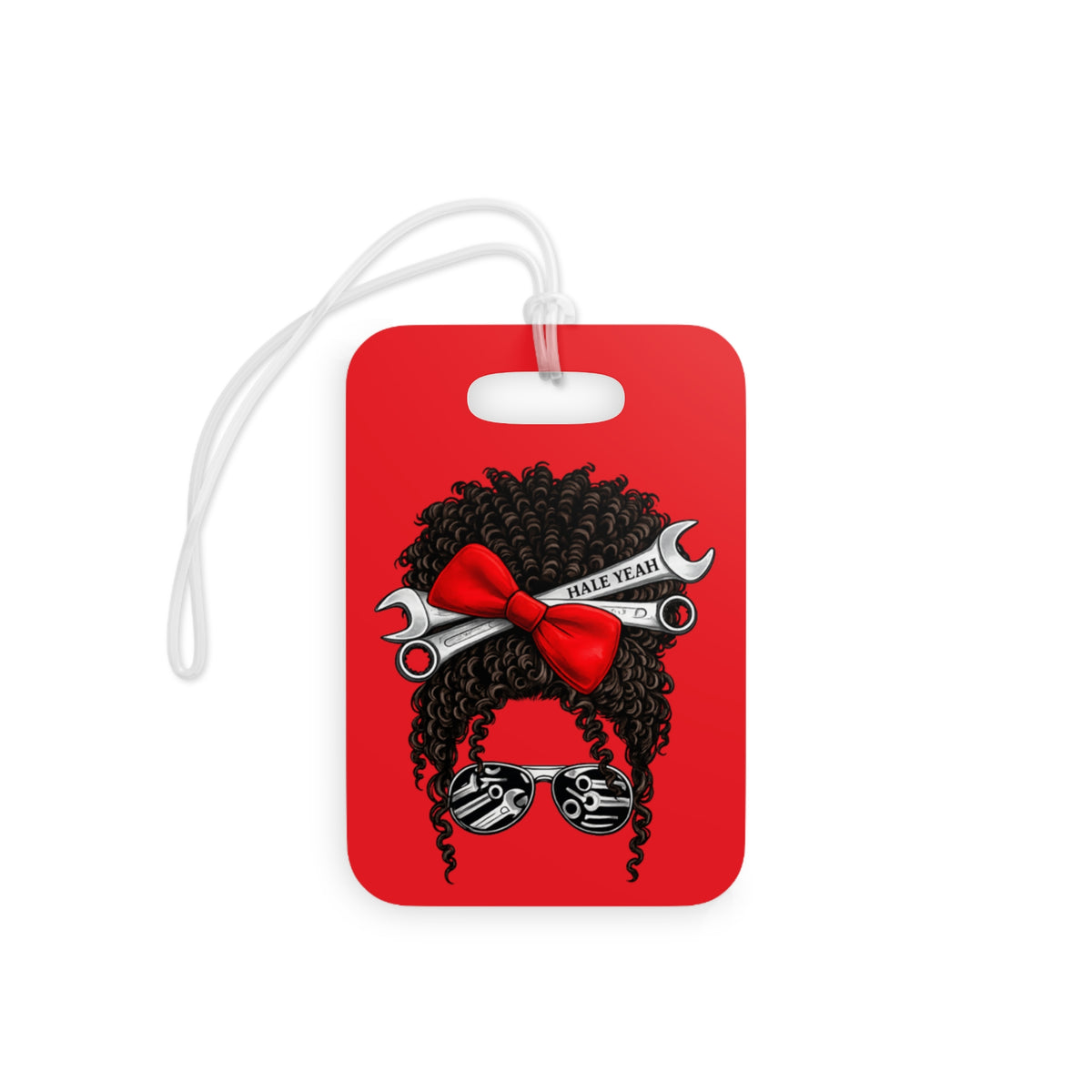 Messy Bun (Curly) Luggage Tag