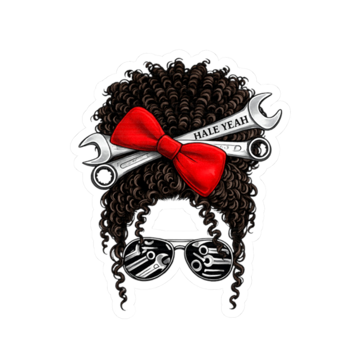 Messy Bun (Curly) Profile Sticker