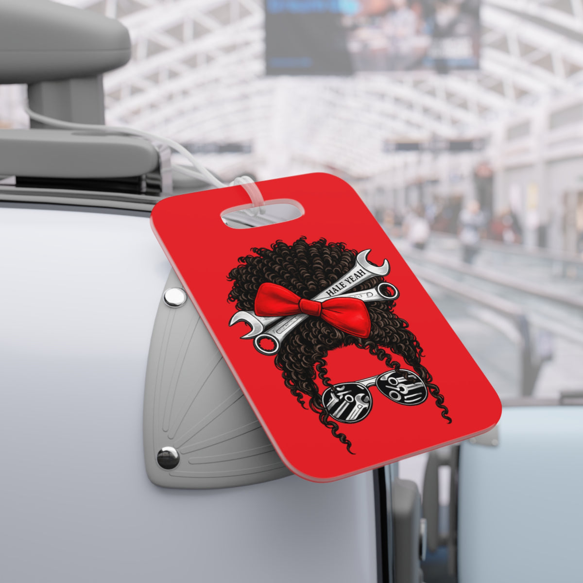 Messy Bun (Curly) Luggage Tag