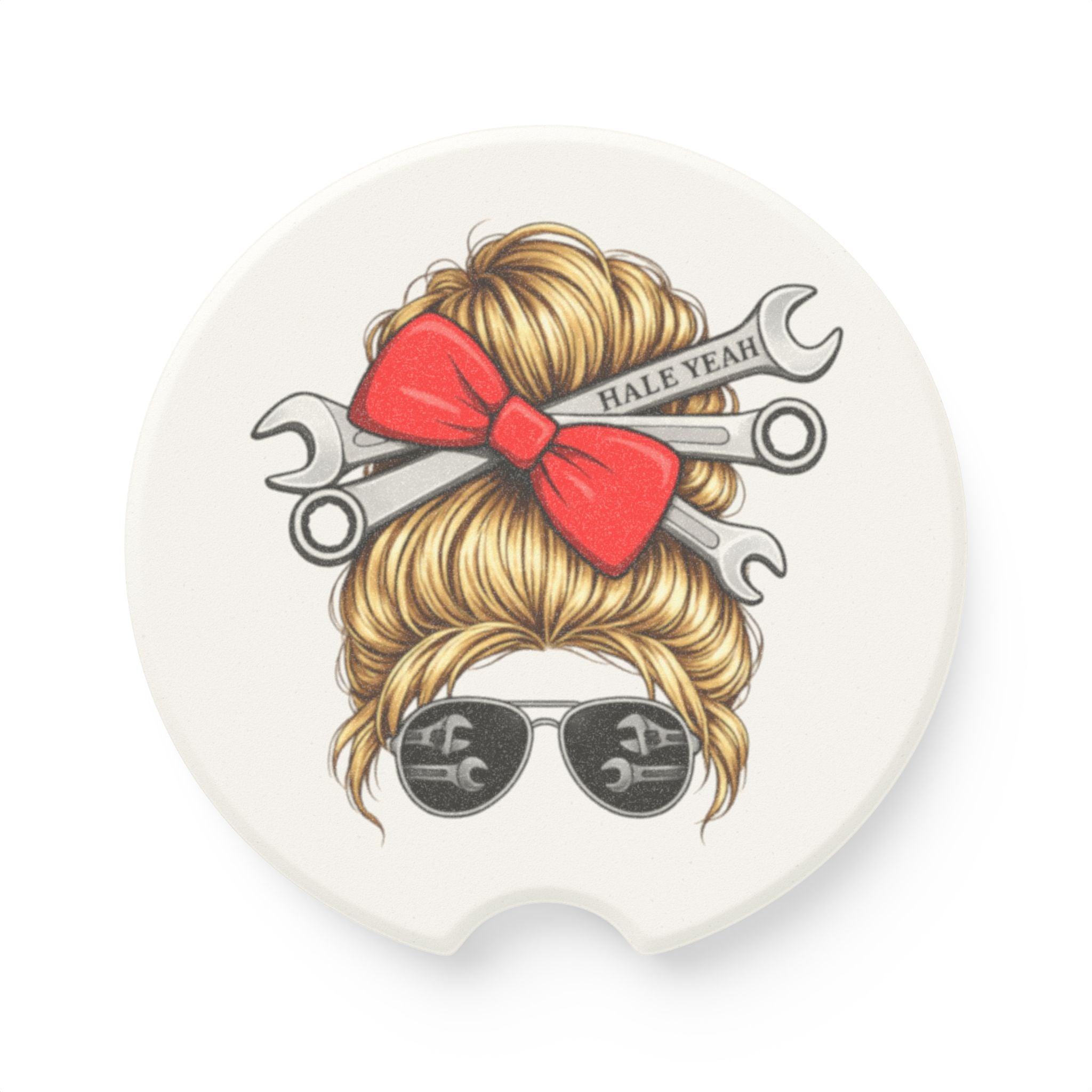 Messy Bun (Blondie) Soapstone Car Coaster