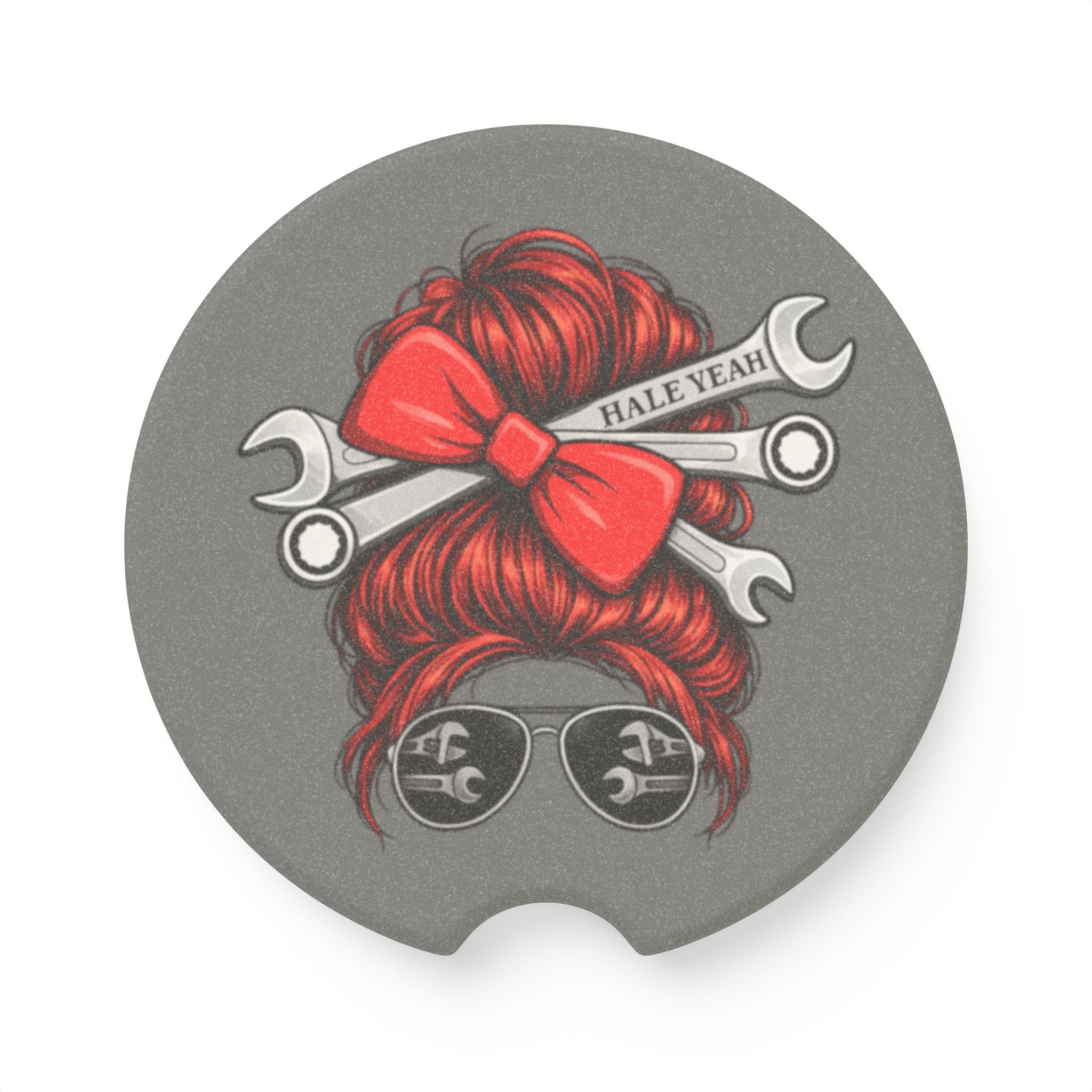 Messy Bun (Red) Soapstone Car Coaster