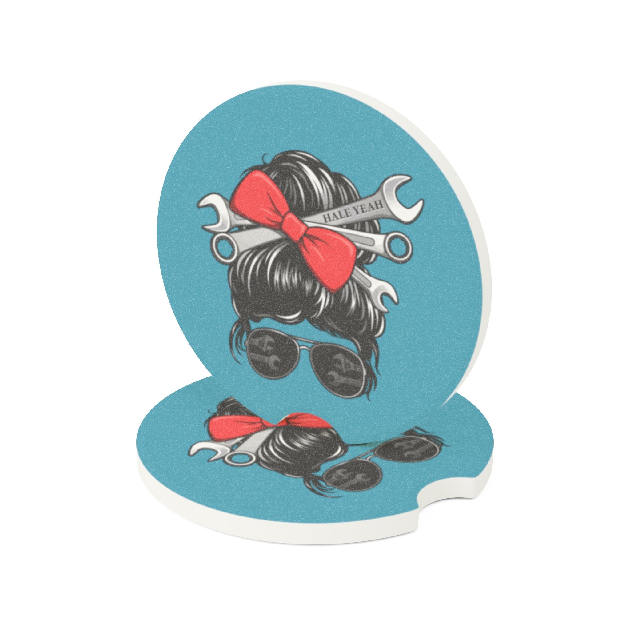 Messy Bun (Raven) Soapstone Car Coaster