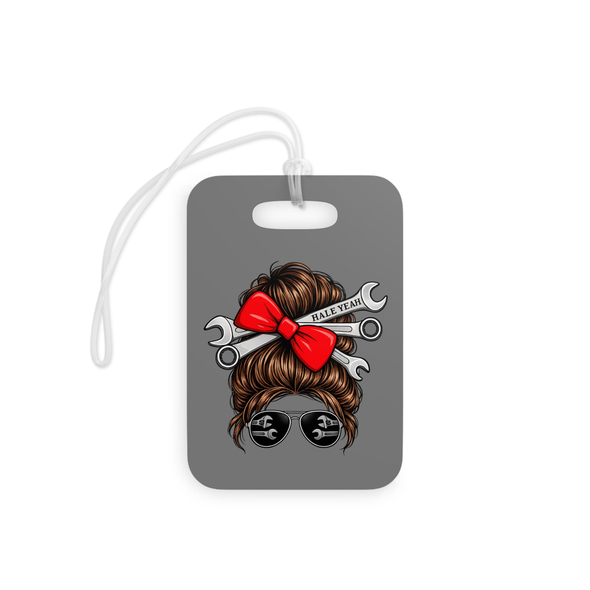 Messy Bun (Brunette) Luggage Tag