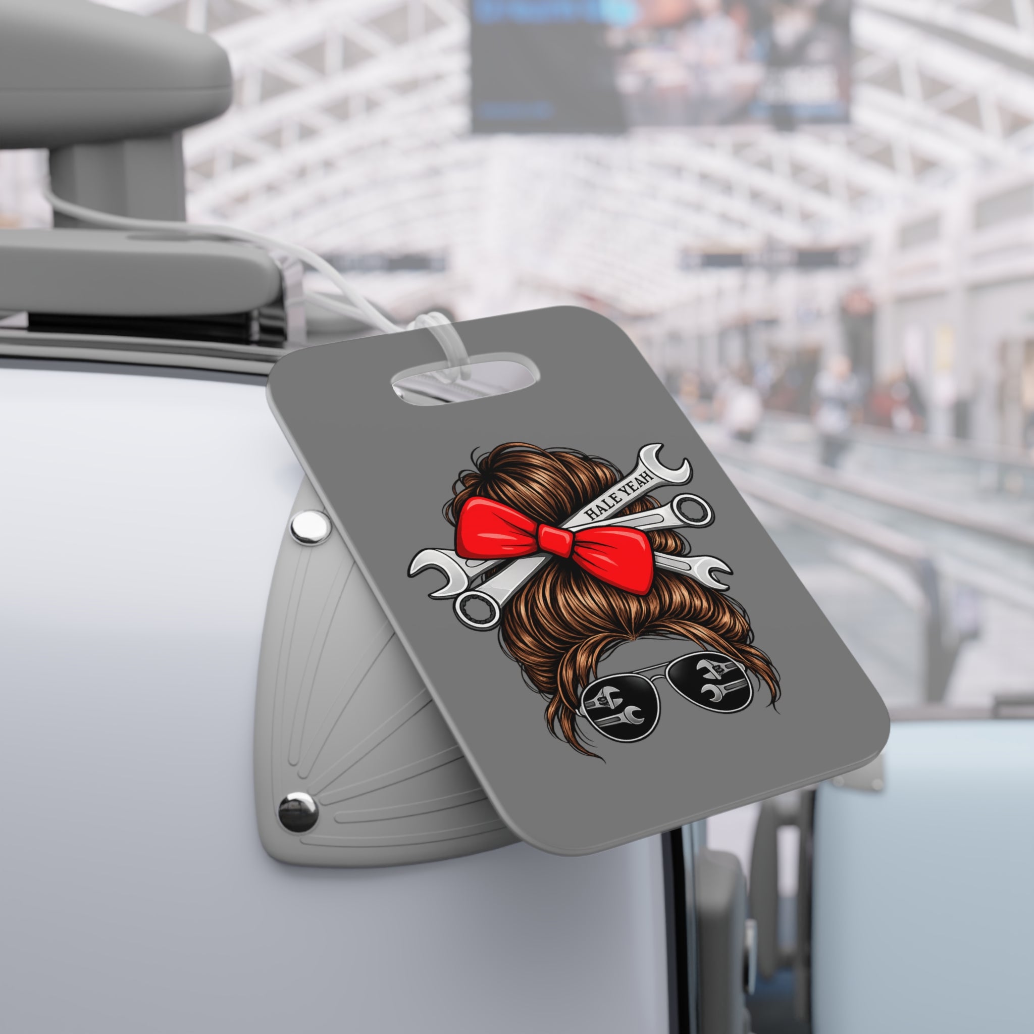 Messy Bun (Brunette) Luggage Tag